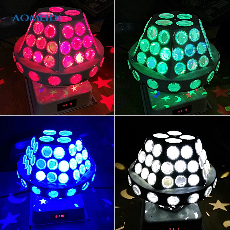 American DMX Moonflower Rotating Crystal Magic Ball Party Disco DJ Stage Lights