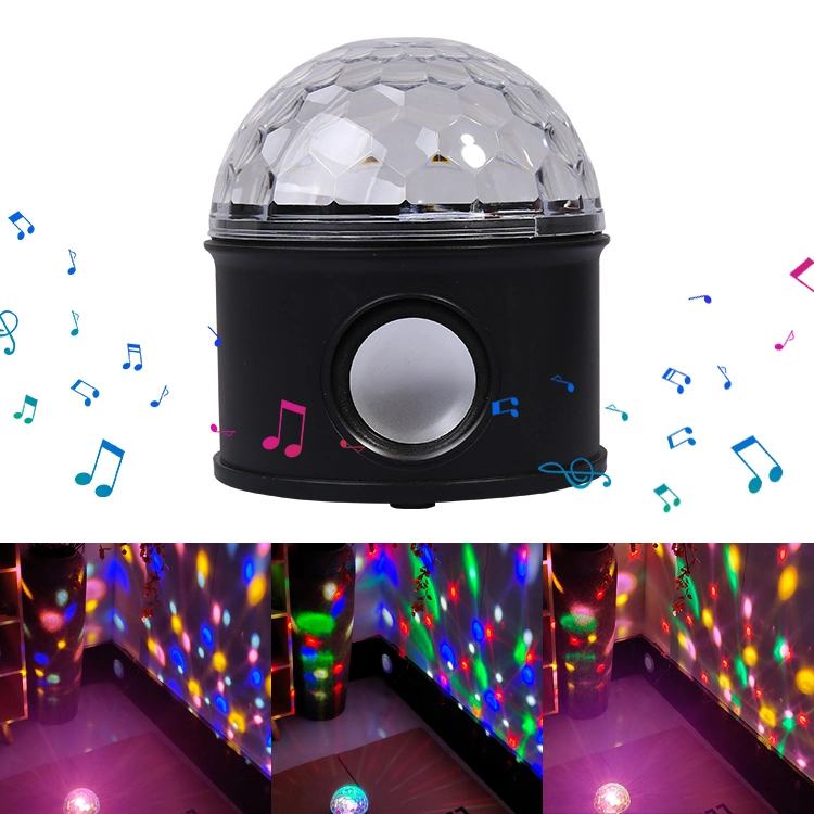 LED Stage Lights Disco Ball Speaker Auto Color Change Lighting 6W Crystal Magic Ball Light for KTV DJ Party