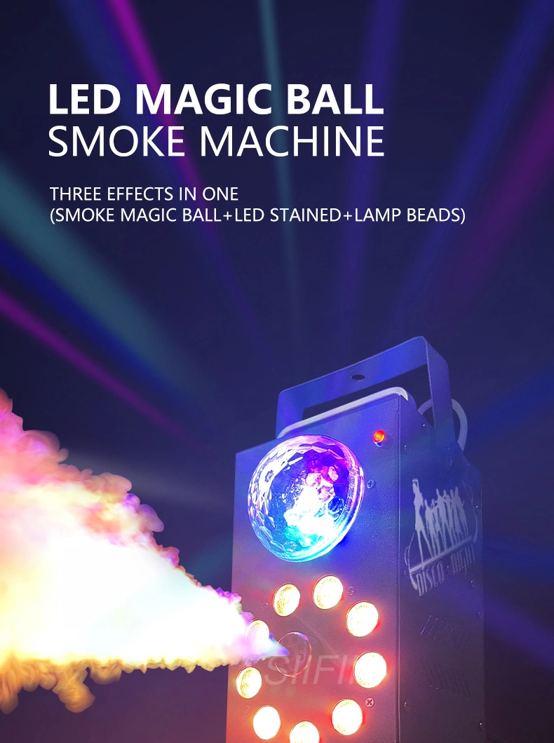700W Mini Fog Machine Wedding Party Stage Special Effects Equipment Vertical Fog Smoke Machine with 9PCS Laser LED Lights