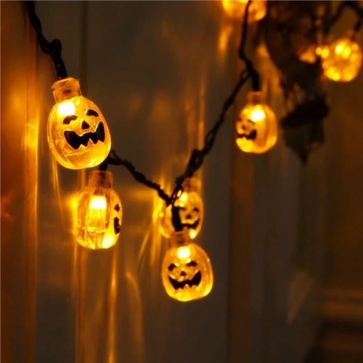 LED Halloween Pumpkin Spider Bat Skull String Light Lamp Home Garden Party Outdoor Halloween Decoration Lantern Light