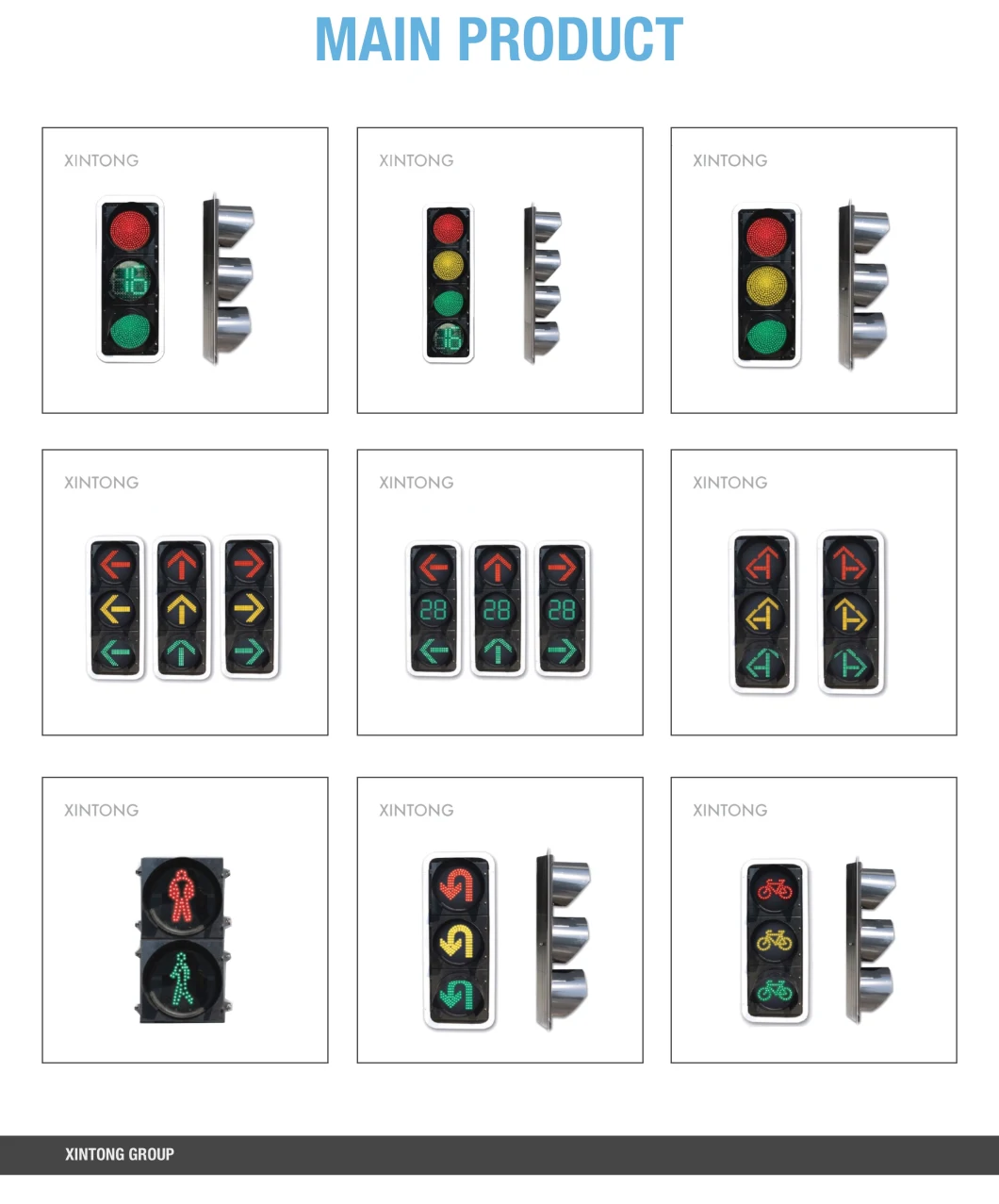 Xintong Integrated All in One Aluminum Tricolor Full Screen LED Traffic Signal Light