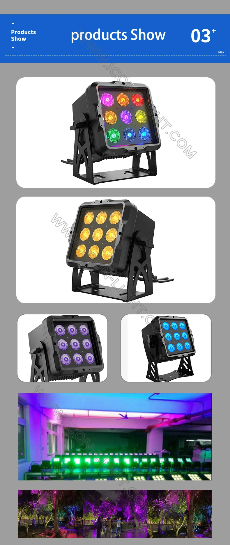 Outdoor waterproof IP65 Private Mould 9PCS 15W 6in1 Rgbwauv LED PAR Light